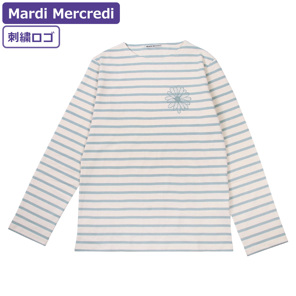 【正規品】Mardi Mercrediマルディ刺繍ロゴ ホワイト長袖シャツ Mardi Mercredi（マルディメクルディ） Mardi Mercredi Tシャツ TSHIRT