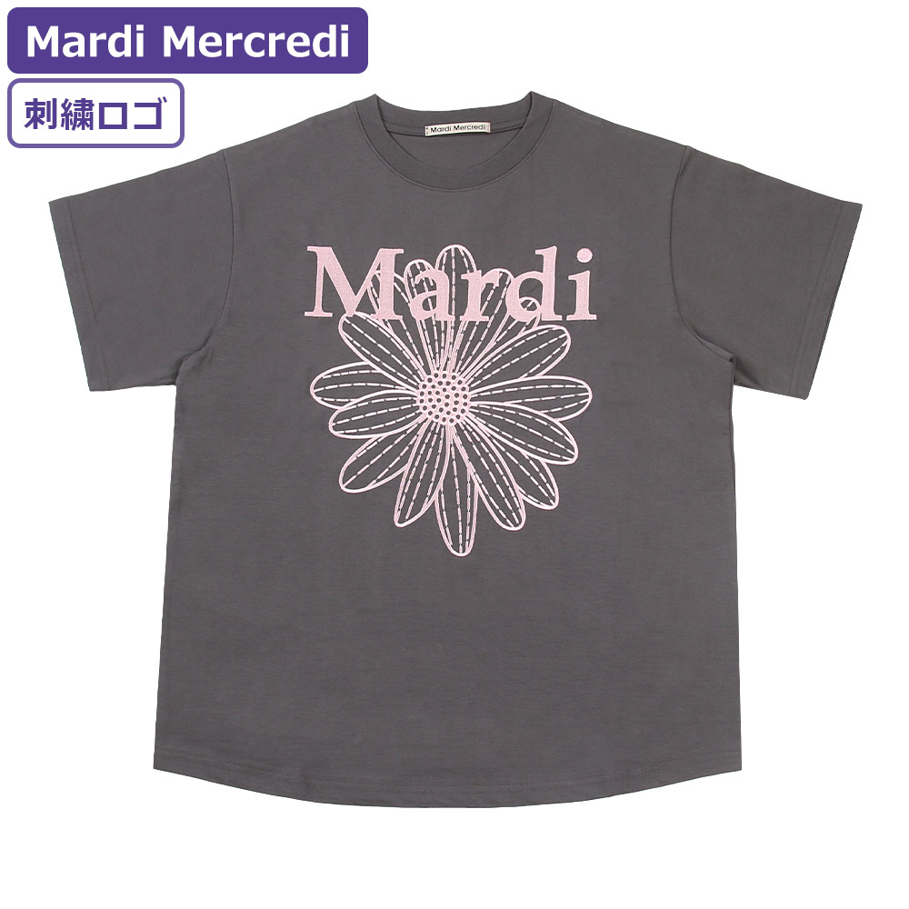 韓国ブランドTSHIRT FLOWERMARDI_BLACK CREAMTシャツ MARDI MERCREDI] TSHIRT FLOWERMARDI_IVORY NAVY 正規品 韓国 ブランド