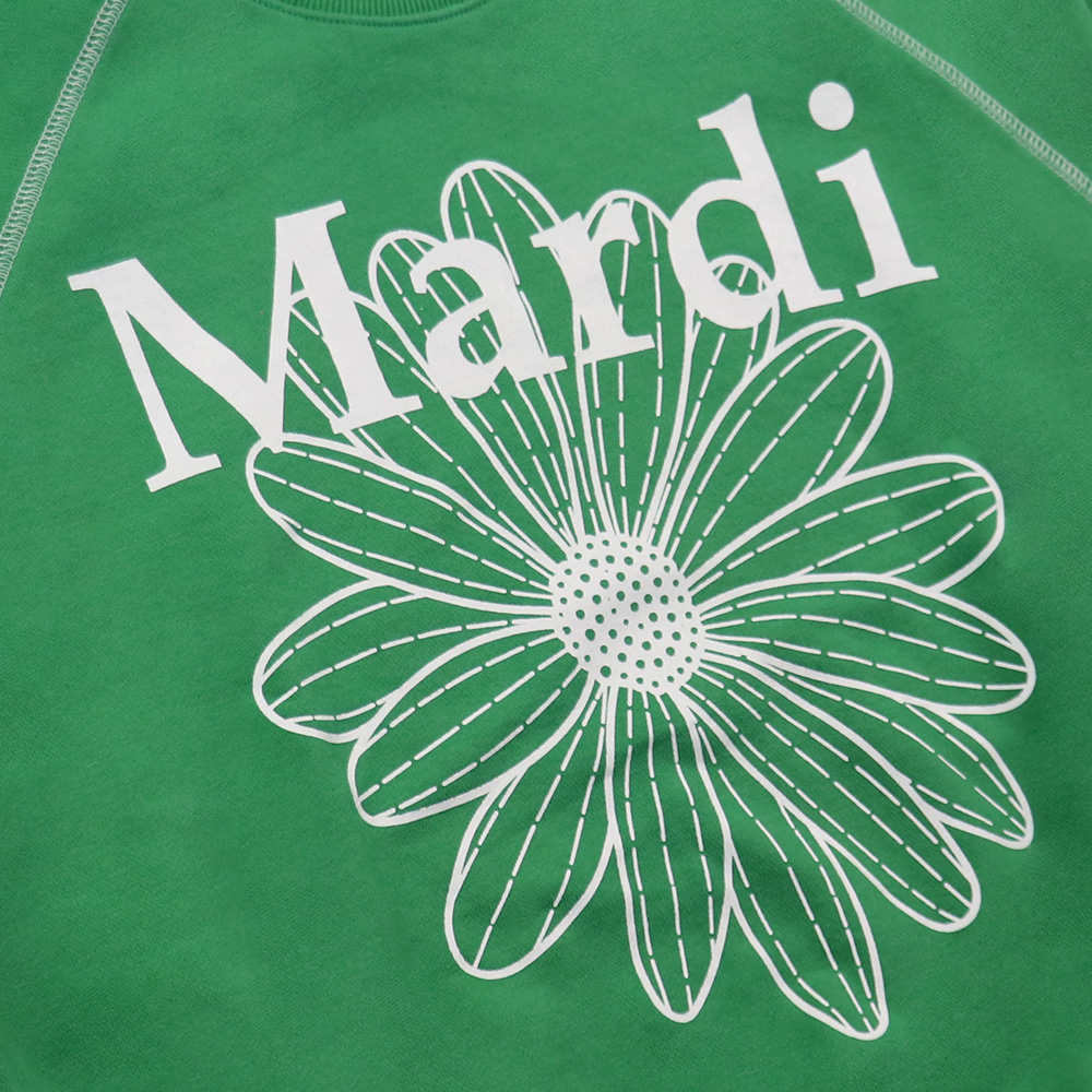 マルディメクルディ Mardi Mercredi スウェット SWEATSHIRT RAGLAN FLOWERMARDI GREEN WHITE 長袖  レディース 韓国 ファッション アパレル