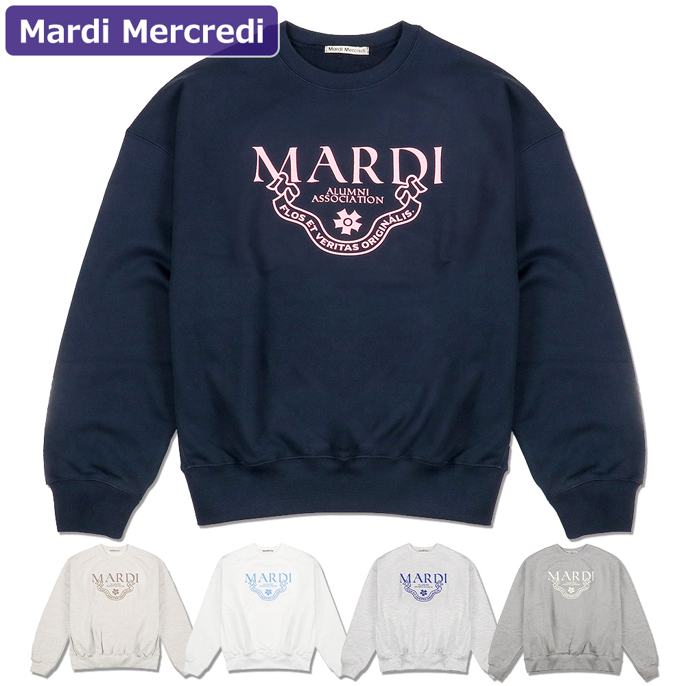 マルディメクルディ Mardi Mercredi スウェット SWEATSHIRT GRAND ALUMNI CLASSIQUE HEATHER BLUE 長袖 レディース 韓国 ファッション アパレル Mardi Mercredi マルディメクルディ スウェット SWEATSHIRT