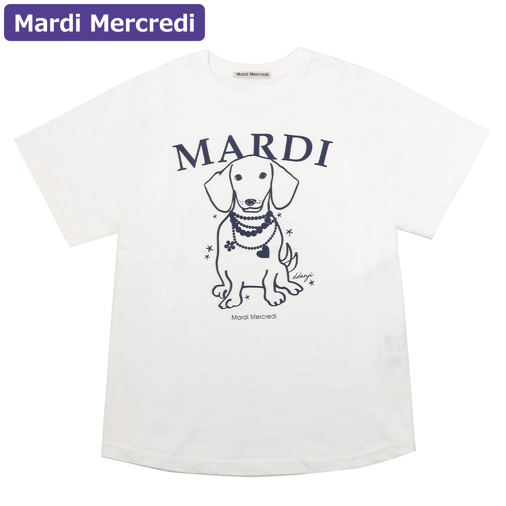 マルディメクルディ Mardi Mercredi Tシャツ TSHIRT SWING THE TAIL DDANJI PEARL NECKLACE 半袖 レディース 韓国 ファッション アパレル｜hommage｜02