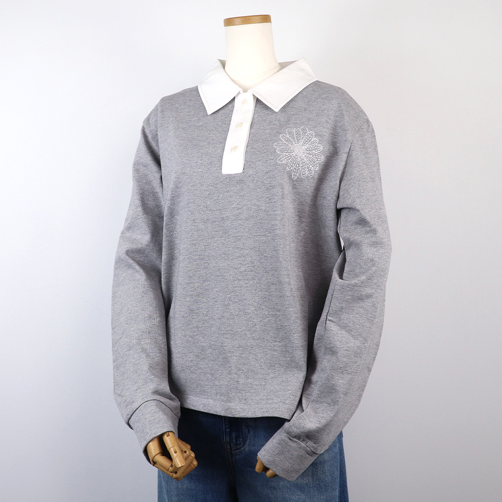 トップス MARDI MERCREDI SWEATSHIRT GREY Mardi Mercredi Sweatshirt FlowerMardi (Grey Ivory): Comfort