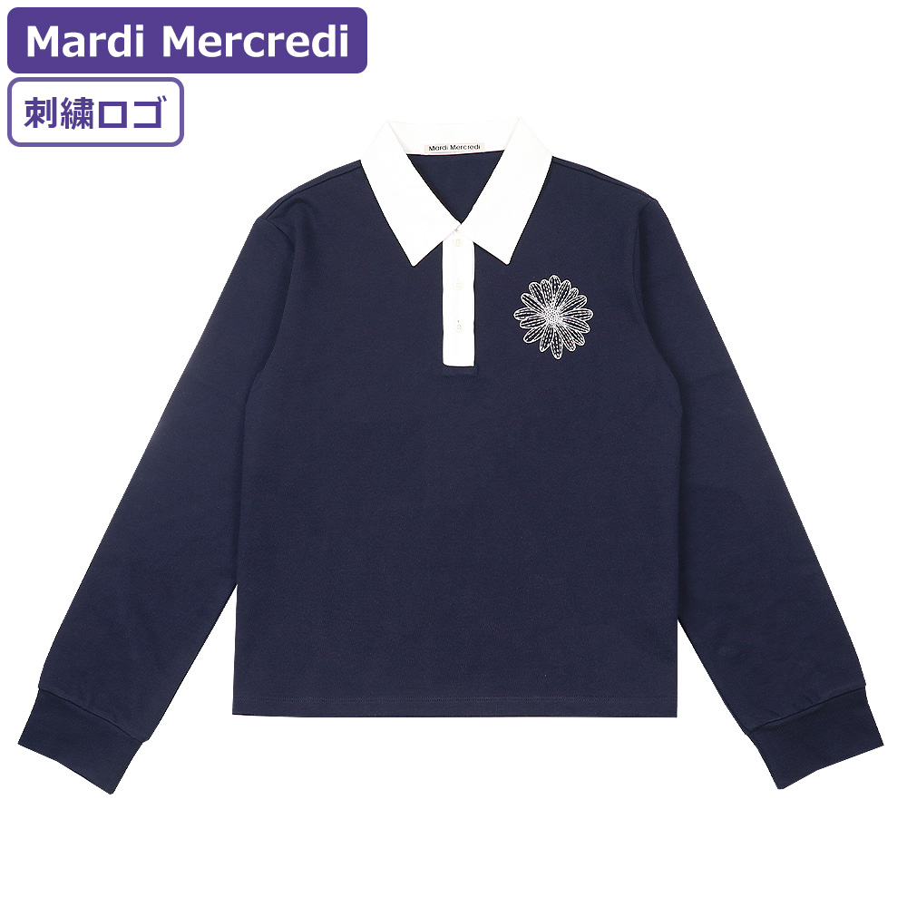 マルディメクルディ Mardi Mercredi スウェットネイビーホワイト