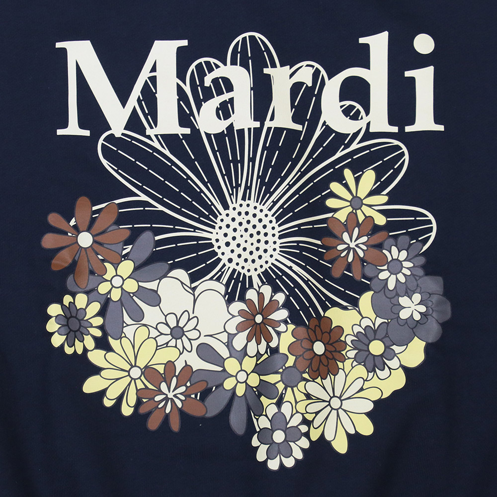 ネイビー　白　︎ 花　ニット　Mardi 秋冬春　温かい　韓国　流行　レディース Mardi Mercredi（マルディメクルディ） スウェット SWEATSHIRT