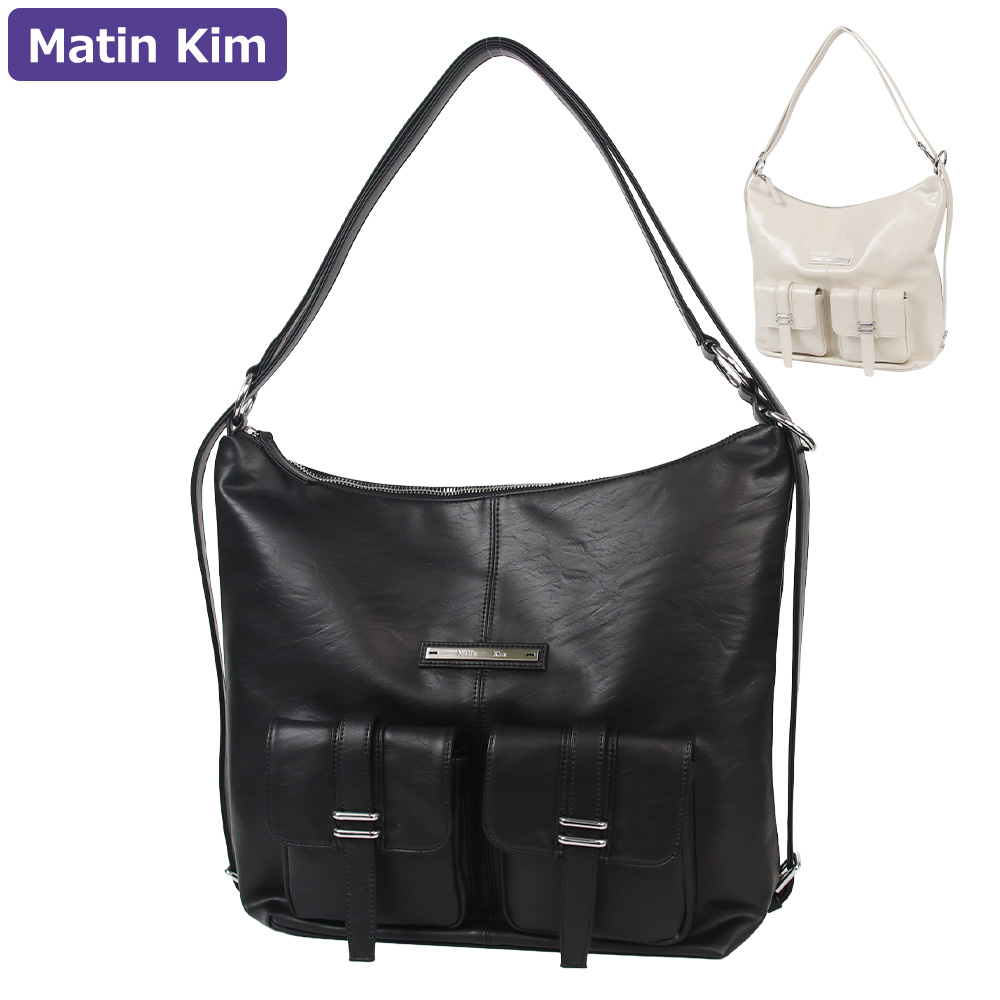 Martin Kim ブラックショルダーバッグ Matin kim ブラックレザーショルダーバッグ - メルカリ