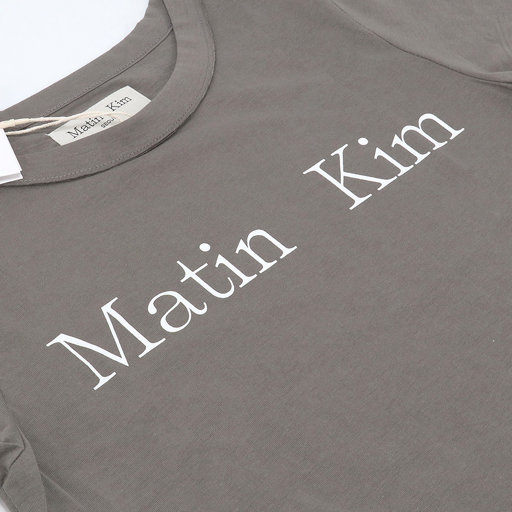 マーティンキム Matin Kim Tシャツ LOGO CROP TOP CHARCOAL 半袖