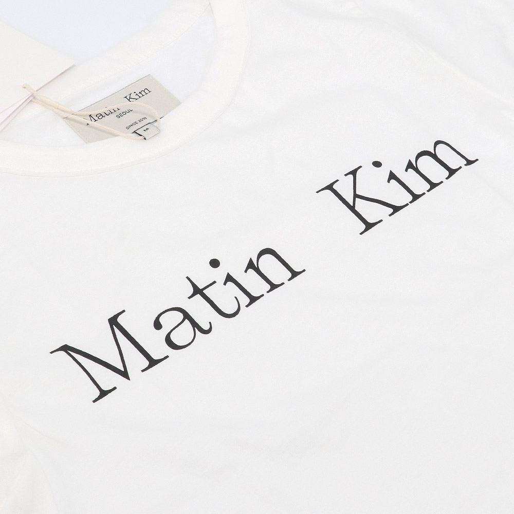 マーティンキム Matin Kim Tシャツ LOGO CROP TOP WHITE 半袖
