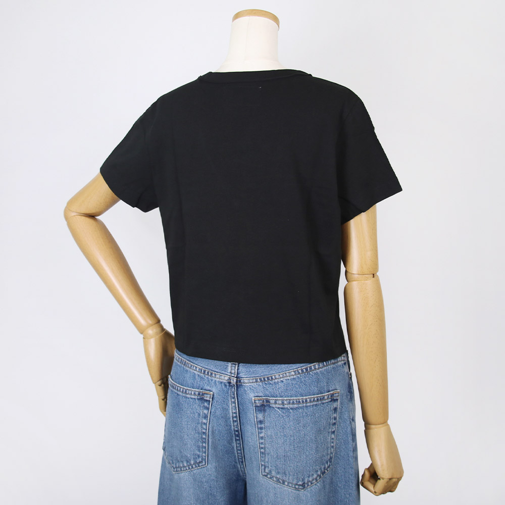 マーティンキム Matin Kim Tシャツ LOGO CUTTED CROP TOP BLACK