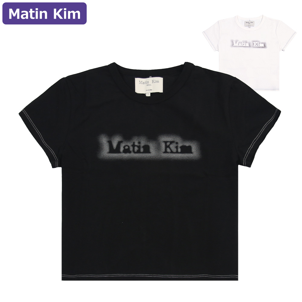 マーティンキム Matin Kim Tシャツ LOGO CROP TOP CHARCOAL 半袖 レディース 韓国 ファッション アパレル マーティンキム Matin Kim Tシャツ LOGO CROP TOP CHARCOAL 半袖