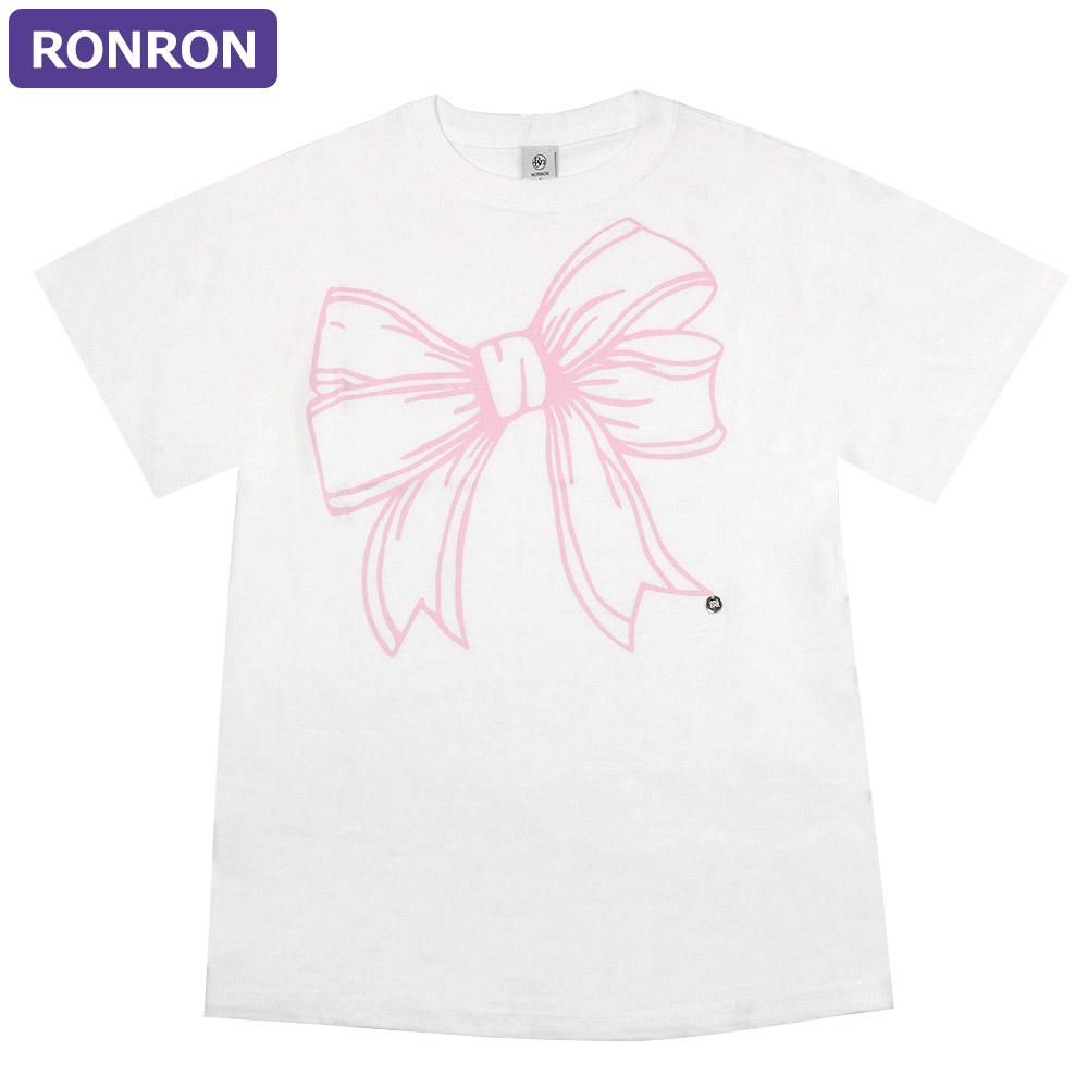 ロンロン RONRON Tシャツ BIG RIBBON LINE T SHIRT 半袖 レディース 韓国 ファッション アパレル |  | 05