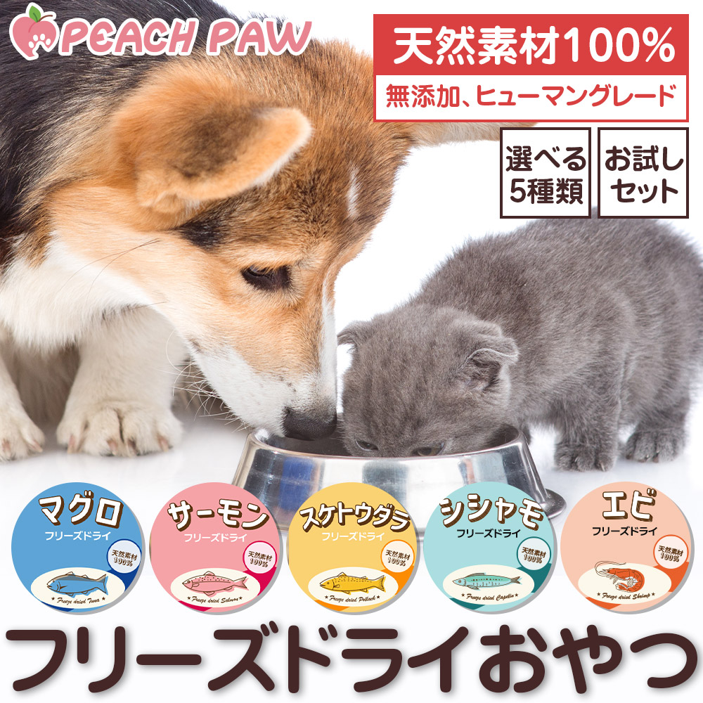 無添加100%犬猫用おやつセット 880円から選べる5種類 犬 猫 おやつ 無添加 天然素材 無着色 フリーズ