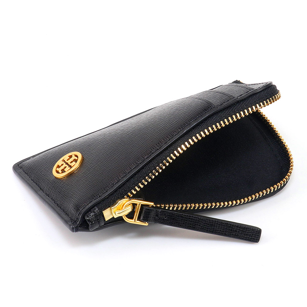 極美品 Tory Burch レザー ウォレット パスケース付き 札入れ小銭入れ TORY BURCH トリーバーチ カードケース レザー ブレイク ロゴ