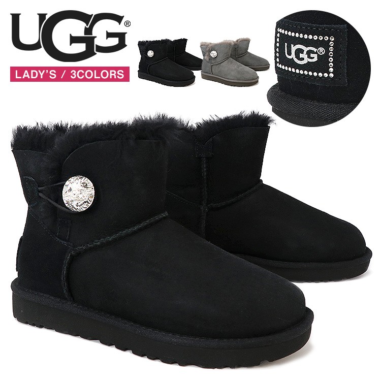 UGG ムートン ブーツ アグ レディース MINI BAILEY BUTTON BLING