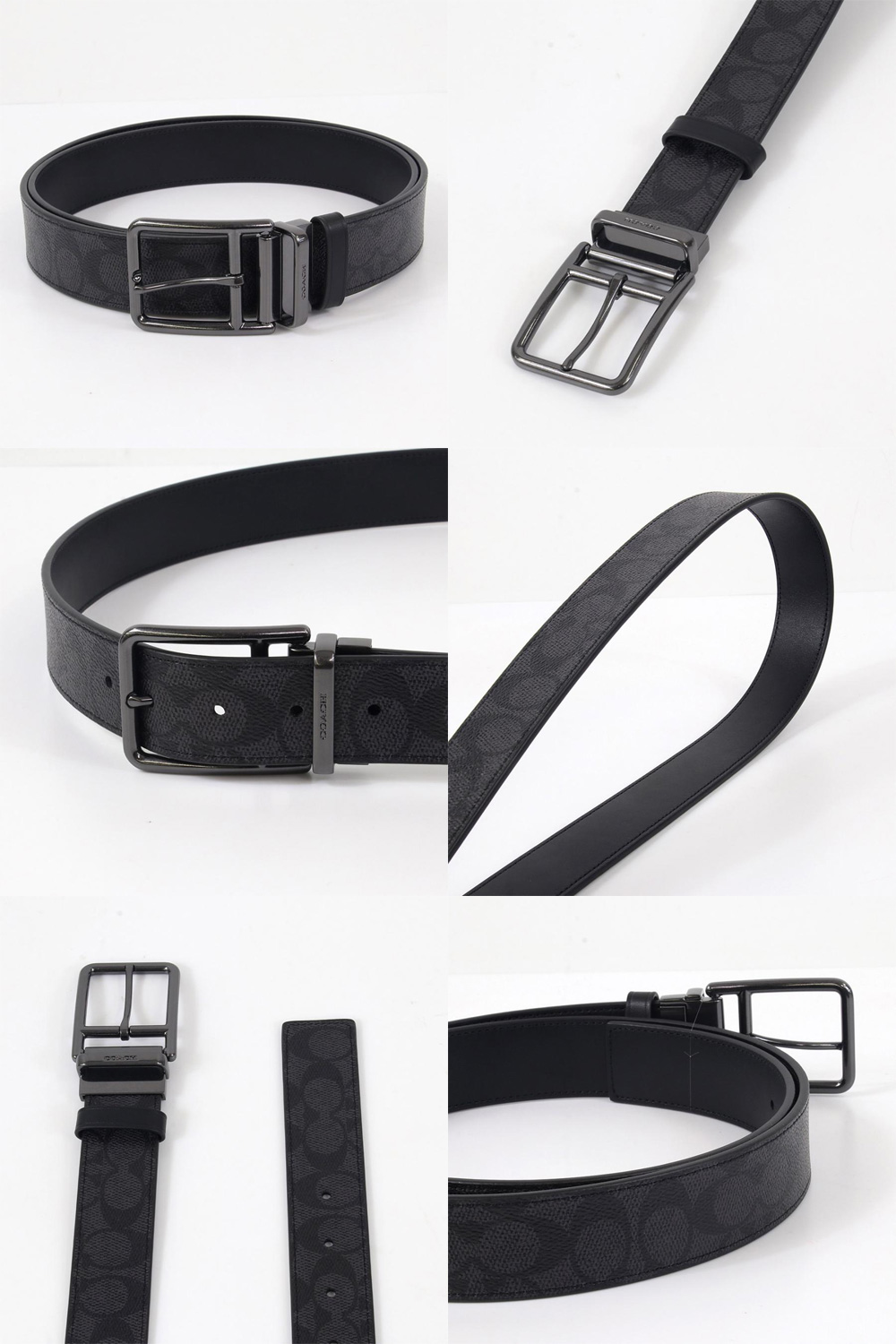COACH コーチ　ベルト　リバーシブル　美品　革　皮　メンズ　ファッション COACH（コーチ） ベルト メンズ アウトレット レザー ブラック