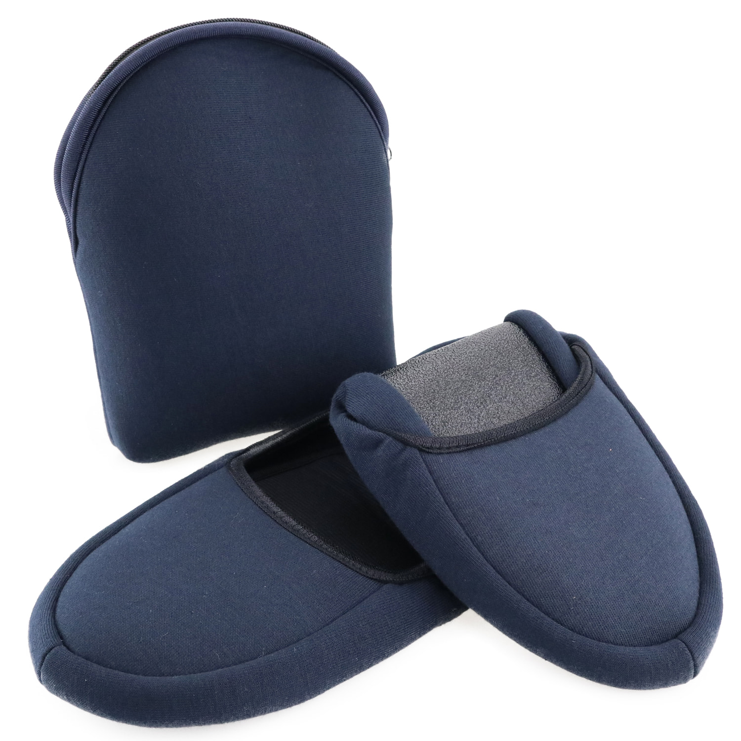 Smatabi 携帯 スリッパ 黒 紺 折りたたみ スリッパ 幼稚園 かわいい