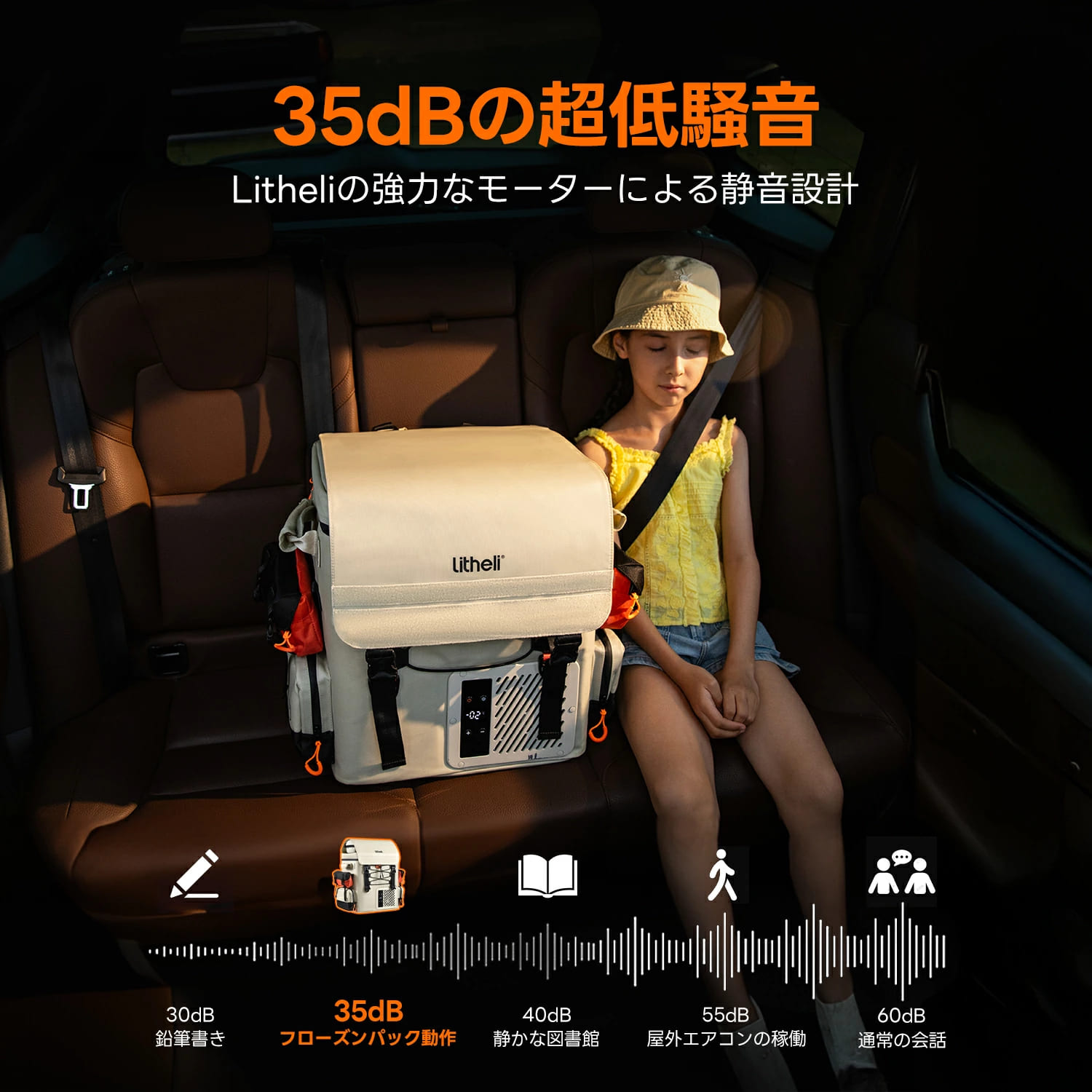 Litheli ポータブル冷蔵庫 16L バッテリー別売 車載冷蔵庫 小型冷凍庫 