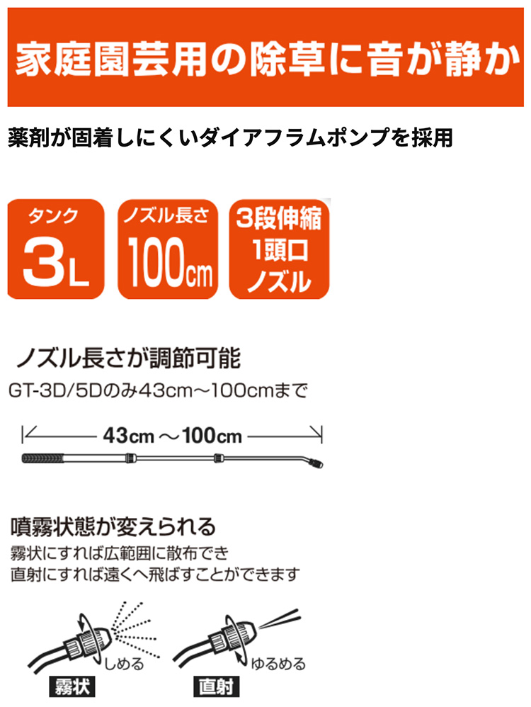 工進（KOSHIN） 乾電池式噴霧器 ガーデンマスター (GT-5D-AAA-0)「GT