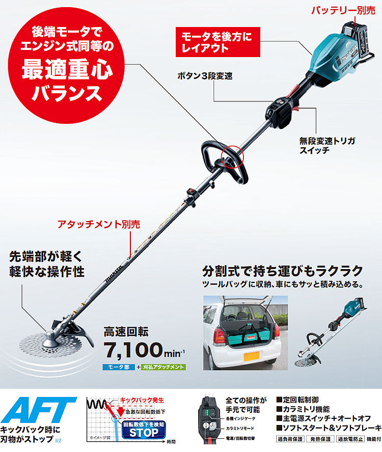 お買い得！】 makita マキタ 40Vmax充電式スプリット草刈機 ループ