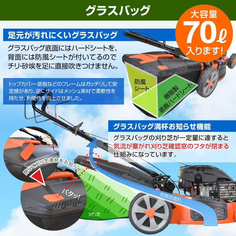PLOW 芝刈機 プラウ 自走式 芝刈り機 PH-GC530 刈幅53cm 刈高さ20