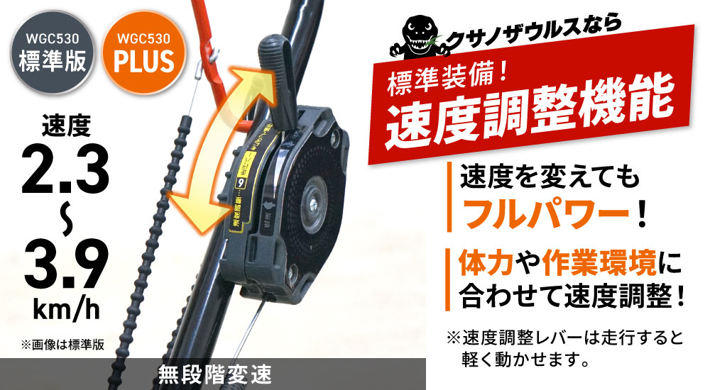 PLOW 自走式草刈り機 プラウ クサノザウルス WGC530 速度調整付き 草刈