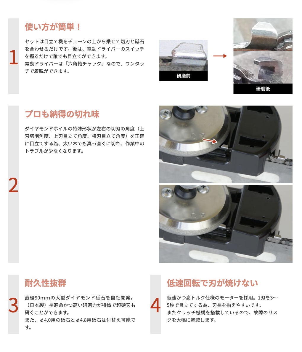 新興工業 チェンソ―目立て機 Amazon | 新興工業 チェンソー専用目立て機 目立て職人 Φ4.0mm・AC
