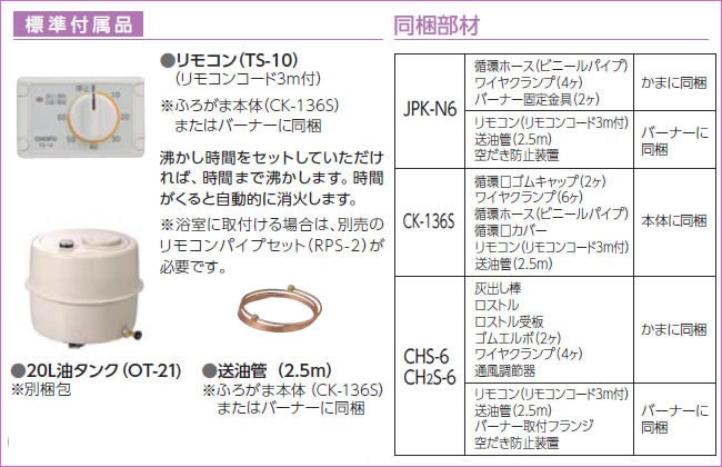 水回り、配管 長府風呂釜 灯油専用JPK-N6 60Hz・100ピッチ 日本最大級