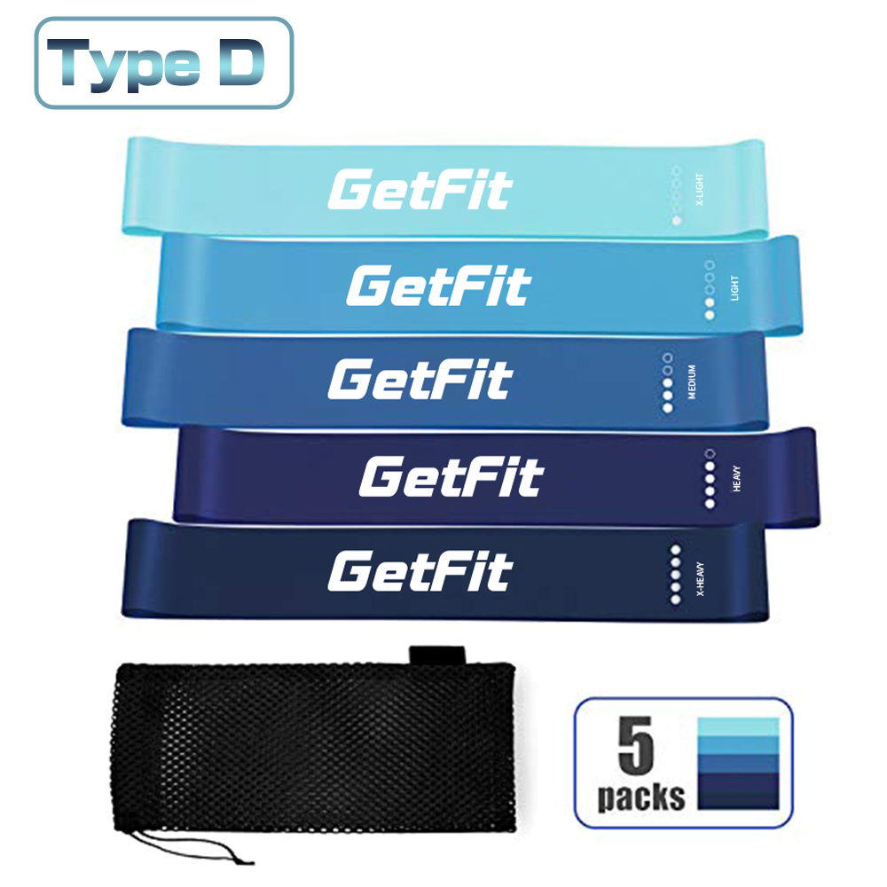 エクササイズバンド 5本 GETFIT トレーニングチューブ ゴムバンド パワーベルト ストレッチ ループバンド 筋トレ 足首 ストレッチバンド ループバンド｜honest-online｜05