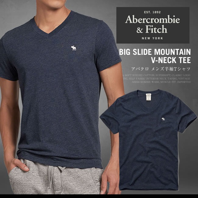 アバクロ Tシャツ アバクロンビー&フィッチ Abercrombie&Fitch Vネック Tシャツ メンズ 半袖 AM11089 正規品