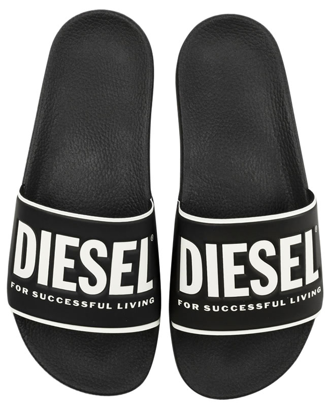 DIESEL ディーゼル サンダル シャワーサンダル Y01920 P0316 SA-VALLA ビーチサンダル 靴 ロゴ ブラック ホワイト  DS8514SL