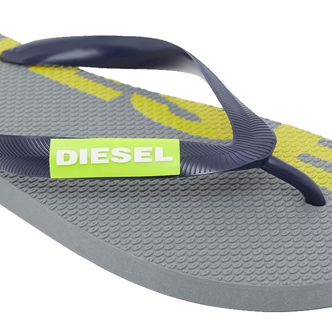 DIESEL ディーゼル トングサンダル ビーチサンダル Y01938 P2294 SA-BRIIAN シャワーサンダル 草履 ロゴ グレー  DS8516