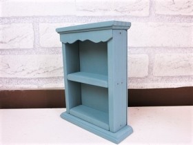 m　ミニチュア飾り棚2台 アイアンの壁掛け棚ミニ（四角枠）2段バージョン w60cm 受注生産