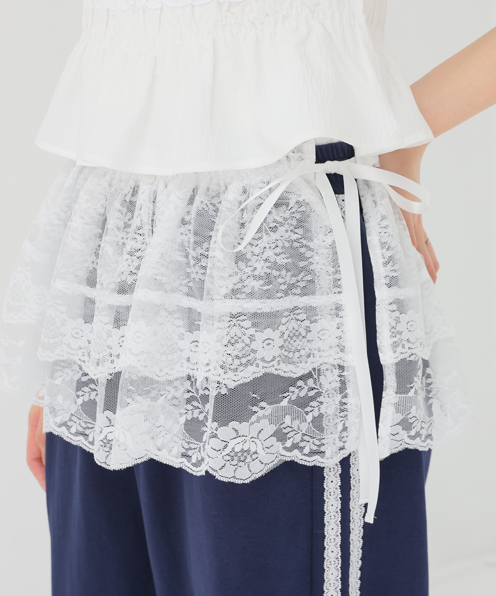 Honeys（ハニーズ） 付け裾 レイヤード マルチway レース リボン