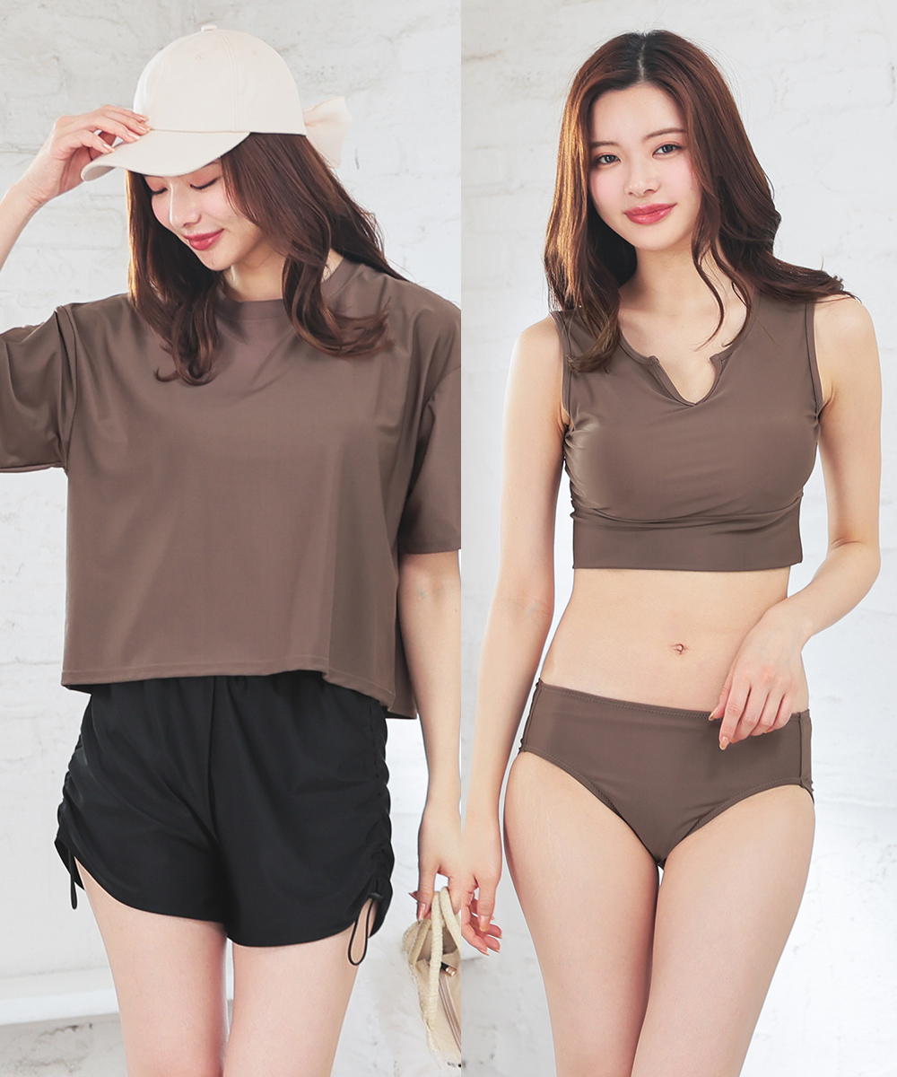 Honeys（ハニーズ） 水着 4点セット Tシャツ 半袖Tシャツ ショート