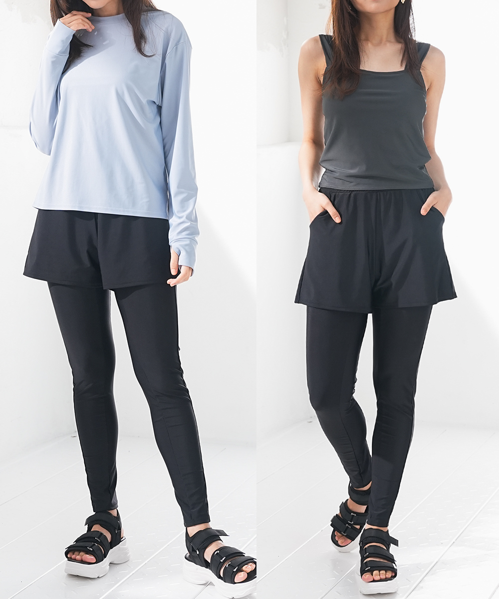 タンクトップ＆レギンスセット セットアップ タンクトップ ショートパンツ[品番：FQ000172946 ヨガ・ピラティス