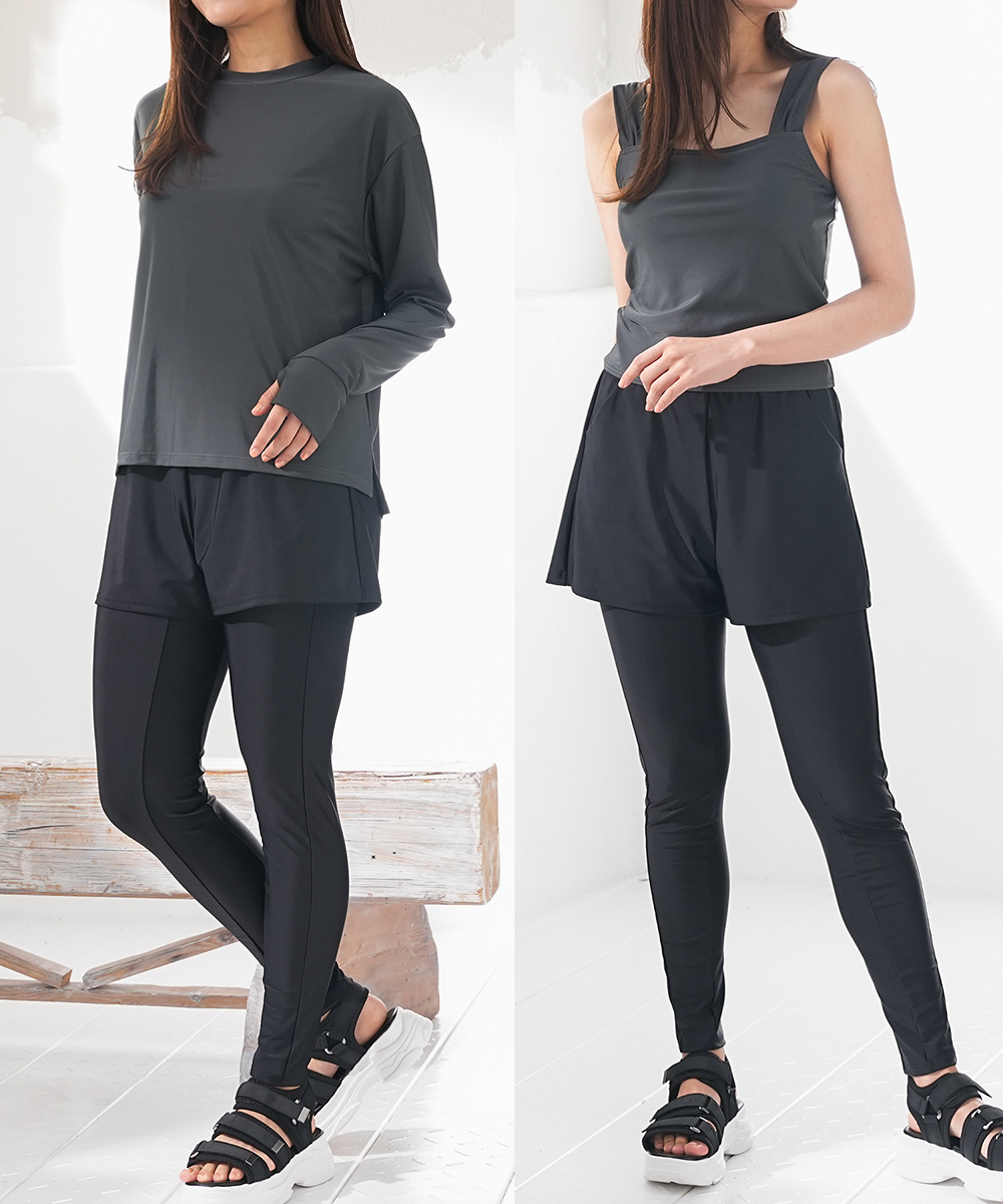 タンクトップ＆レギンスセット ROXY CUT/水陸 DRY/UV /QUIK タンクトップ TANK SHIFT WIND FITNESS ヨガ・ピラティス