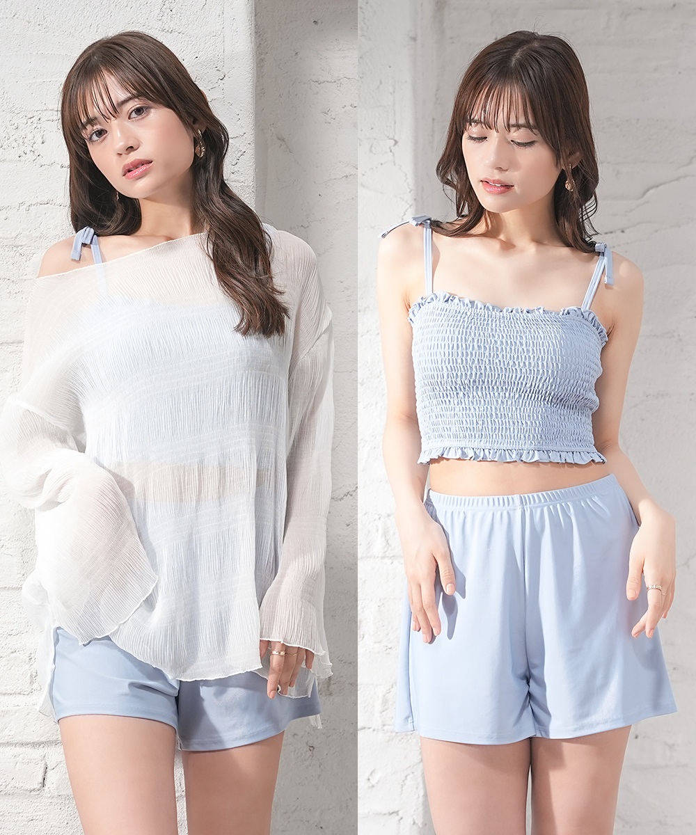 Honeys（ハニーズ） 水着 3点セット トップス キャミソール ショート 
