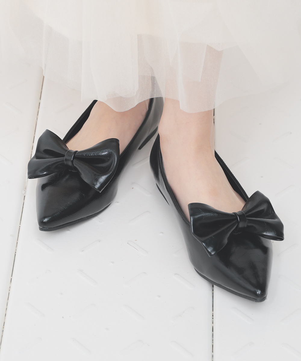 Honeys（ハニーズ） 靴 シューズ パンプス ローヒール リボン 合皮