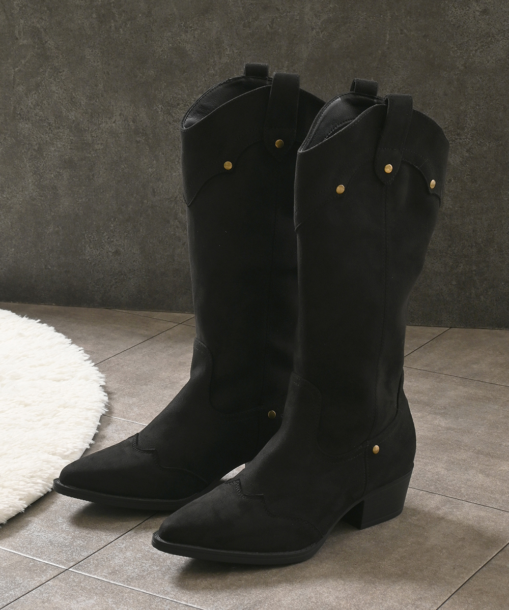 Honeys（ハニーズ） 靴 シューズ ロングブーツ 合皮 スエード調素材