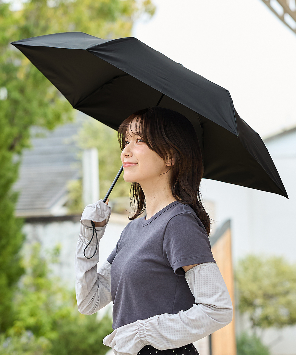 Honeys（ハニーズ） 傘 折り畳み傘 晴雨兼用 UVカット 軽量 無地 ネコ