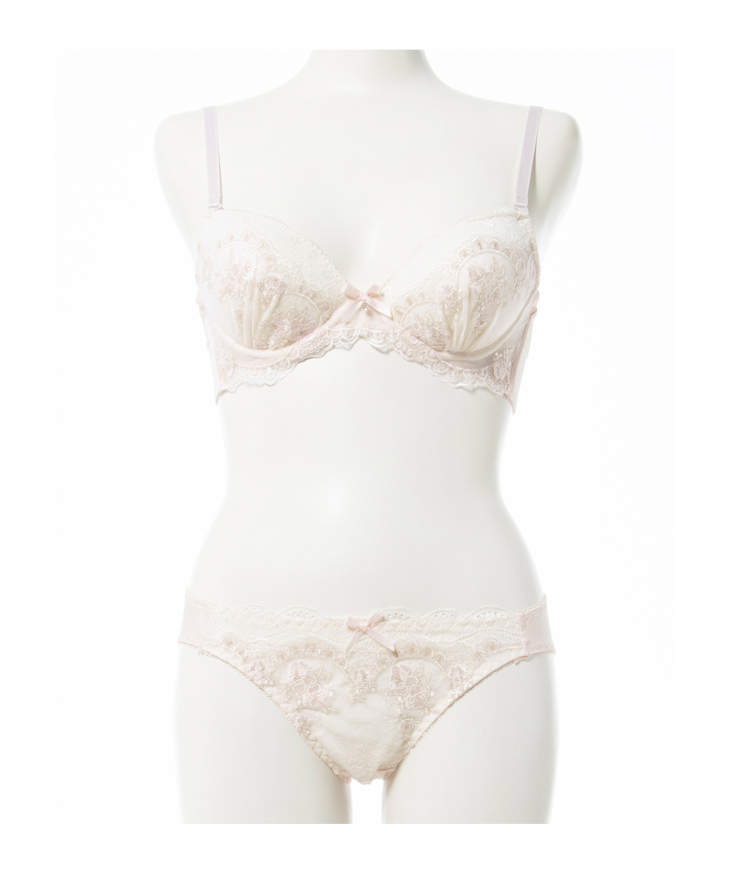 Honeys（ハニーズ） 下着 アンダーウェア ブラセット ラメ 刺繍 花柄