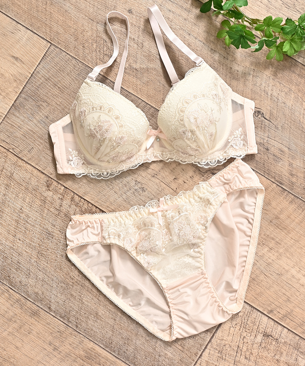 Honeys（ハニーズ） 下着 アンダーウェア ブラセット ラメ 刺繍 花柄