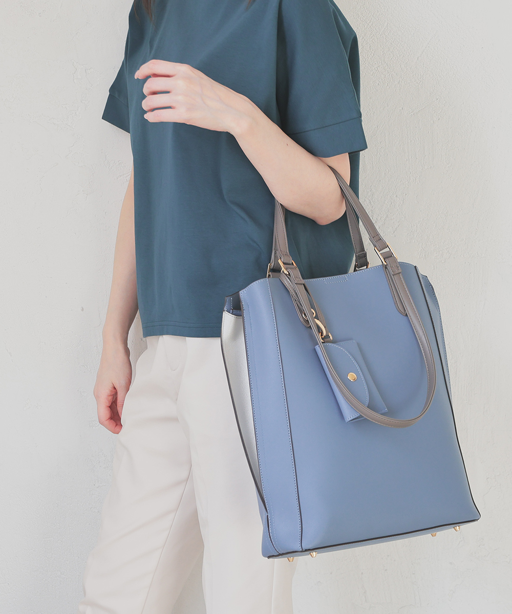 Honeys トートバッグ バッグ 鞄 2way 合皮 フェイクレザー