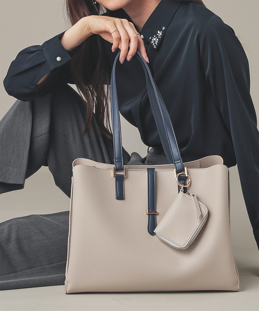 Honeys（ハニーズ） トートバッグ バッグ 鞄 A4サイズ対応 ポーチ付き