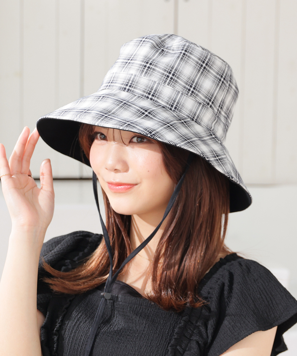 Honeys（ハニーズ） 帽子 バケットハット UVカット リバーシブル 無地