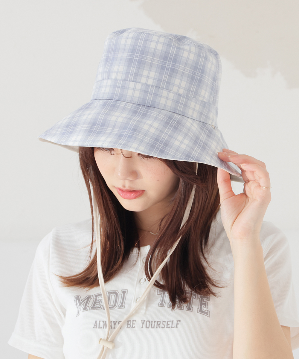 Honeys（ハニーズ） 帽子 バケットハット UVカット リバーシブル 無地