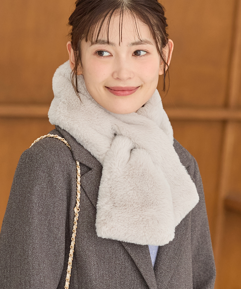 Honeys（ハニーズ） ティペット 吸湿発熱 発熱 フェイクファー 無地