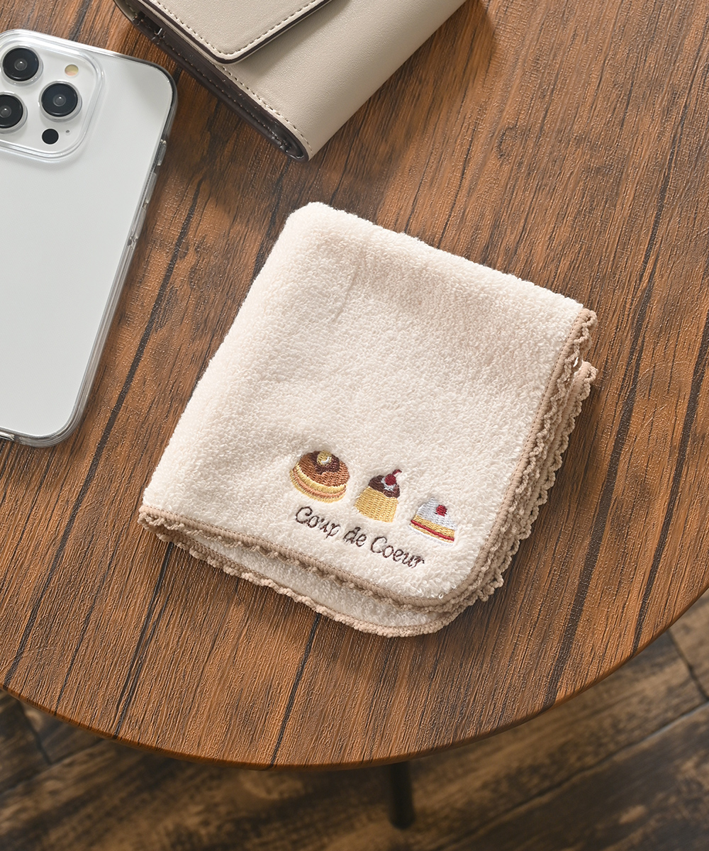 Honeys（ハニーズ） ハンカチ タオルハンカチ ミニタオル 綿100％ 刺繍