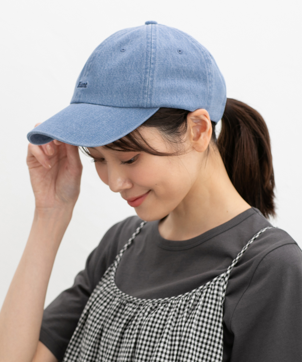 Bロゴ刺繍デニム風キャップ Honeys（ハニーズ） 帽子 キャップ ロゴ 刺繍 デニム ツイル素材 綿100