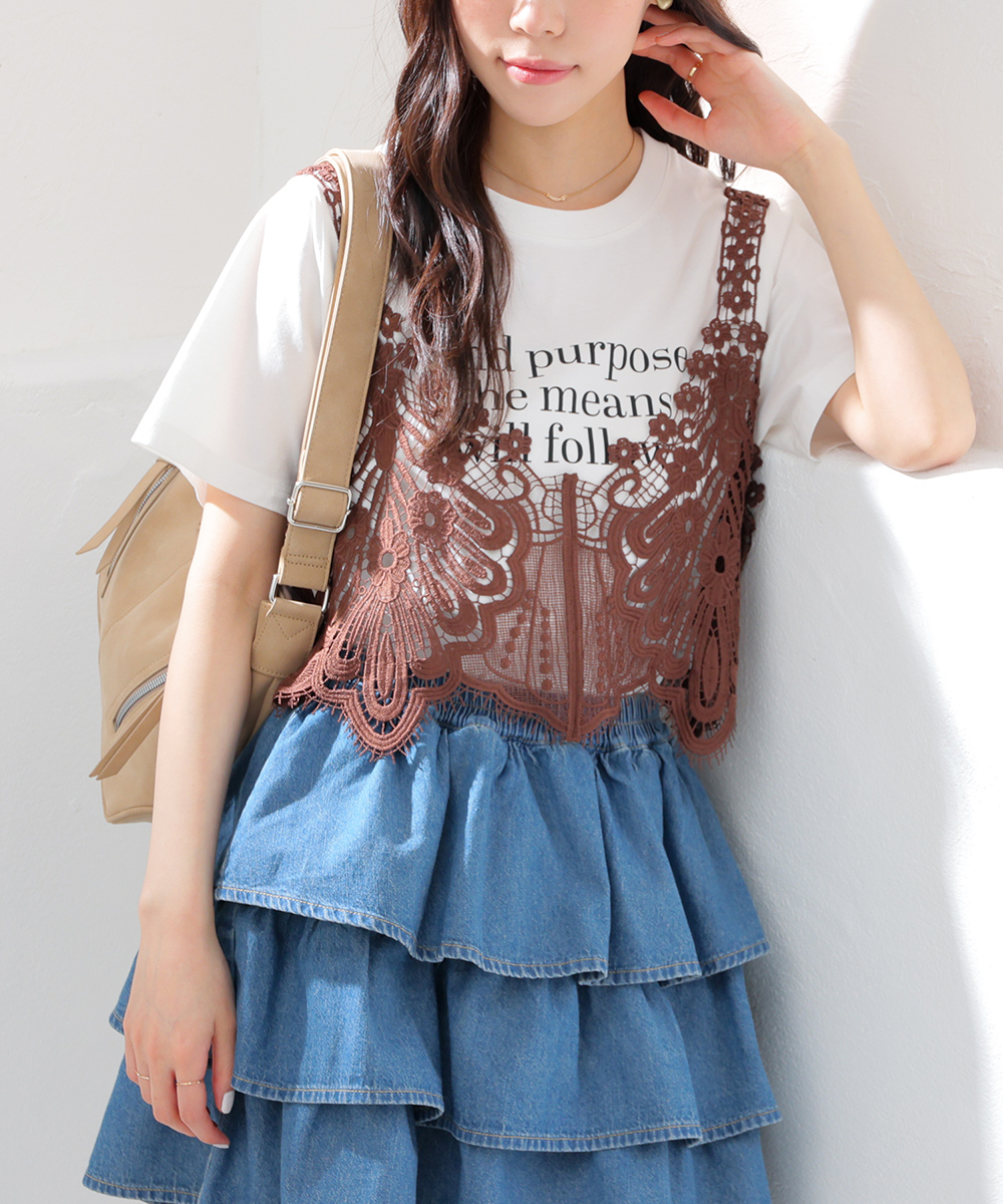 Honeys（ハニーズ） トップス ビスチェ カットソー ノースリーブ