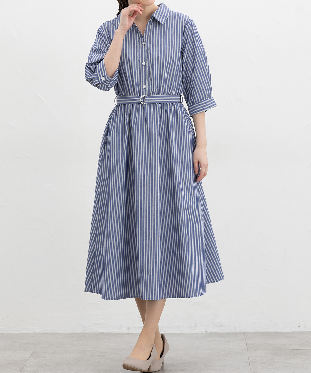 Honeys（ハニーズ） ワンピース シャツワンピース ロング丈 大きい
